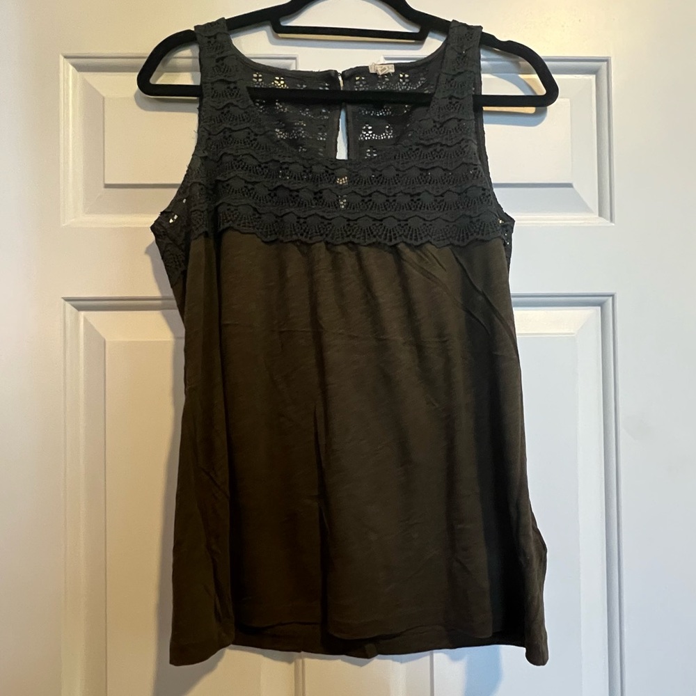 J. Crew lace and knit tank. Size S.